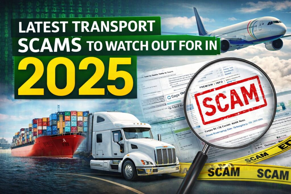 Transport scams 2025 including auto transport, shipping and job fraud