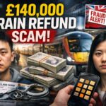 Students involved in a UK rail refund scam exploiting the Delay Repay system to steal £140,000, with train station and fraud evidence